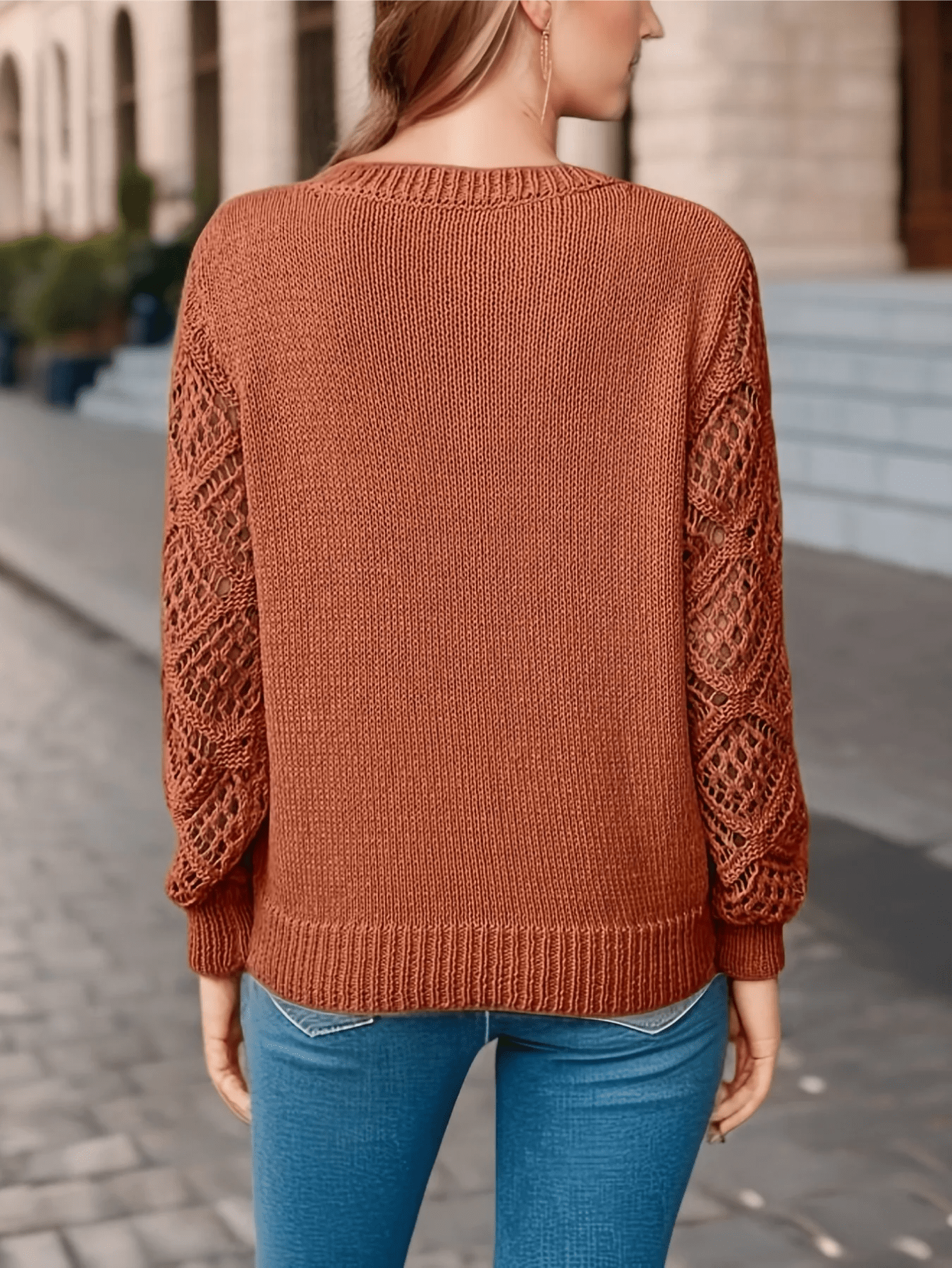 Christina Sweater With Crochet Sleeves