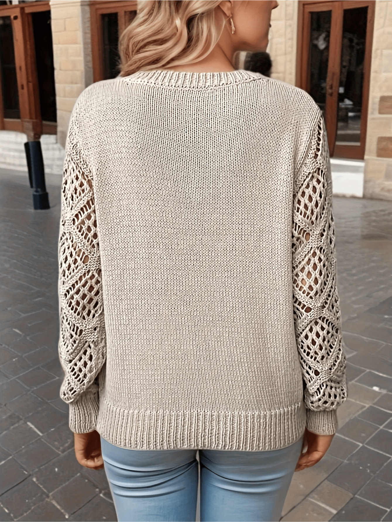 Christina Sweater With Crochet Sleeves