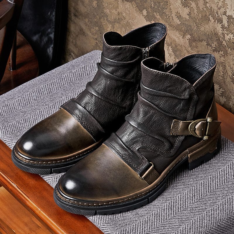 Highway Ladoc Leather Biker Boots