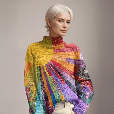 Andrea Colorful Turtleneck Sweater