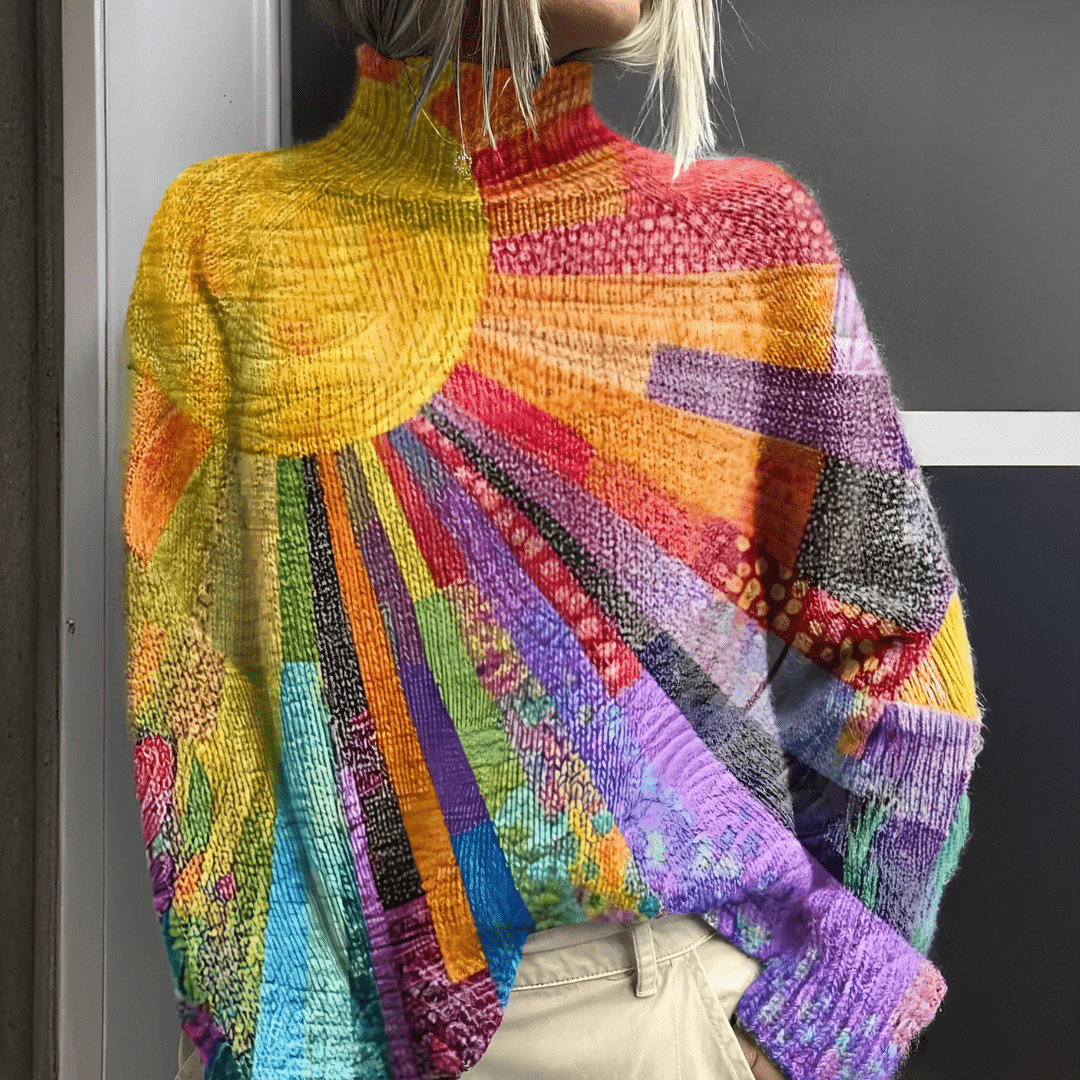 Andrea Colorful Turtleneck Sweater