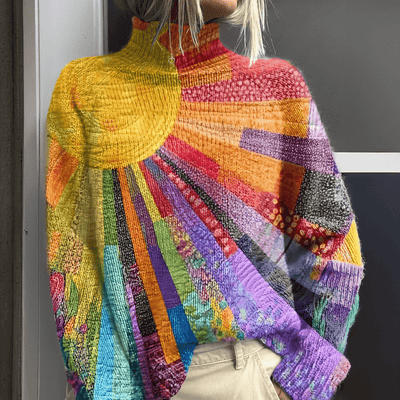 Andrea Colorful Turtleneck Sweater