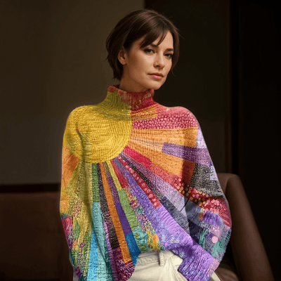 Andrea Colorful Turtleneck Sweater